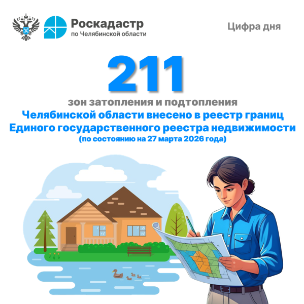 Челябинская область вошла в число регионов, где полностью завершено внесение в ЕГРН зон затопления и подтопления