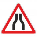 Предупреждение о сужении дороги
