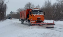 Снегоуборочная техника Копейска устраняет последствия снегопада