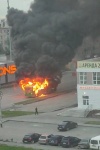 На территории Копейска загорелся рейсовый автобус из Челябинска